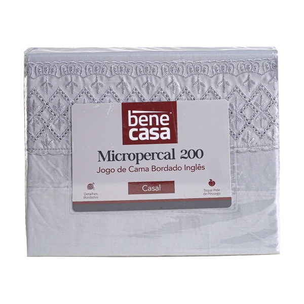 JOGO MICROPERCAL BORDADO INGLÊS 200 fios Queen 3 peças - Imagem 4