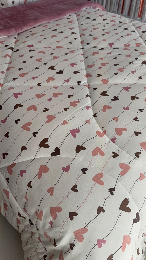 Coberdrom Malha Coração 100% algodão - Plush Liso - Imagem 4