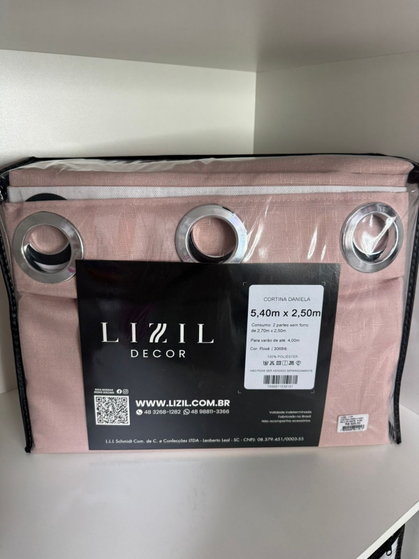 Cortina Lizil Decor 5,40 x 2,50 Rose