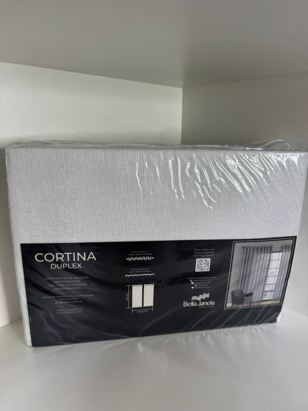 Cortina Bella Janela 4,20 x 2,30 glam branca - Imagem 3