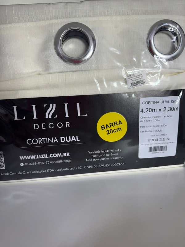 Cortina Lizil Decor 4,20 x 2,30 cor Marfim - Imagem 2