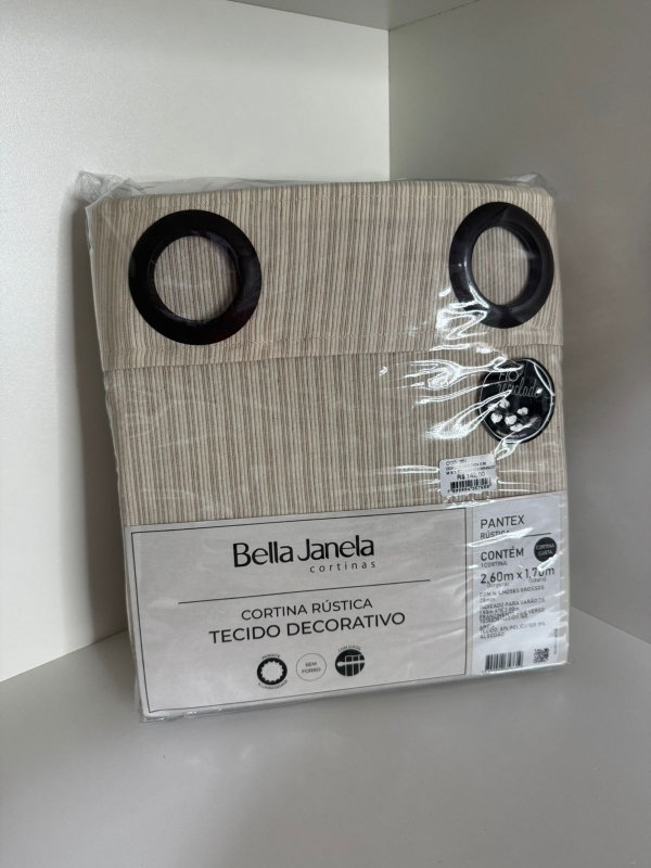 Cortina Bella Janela 2,60 x 1,70 bege