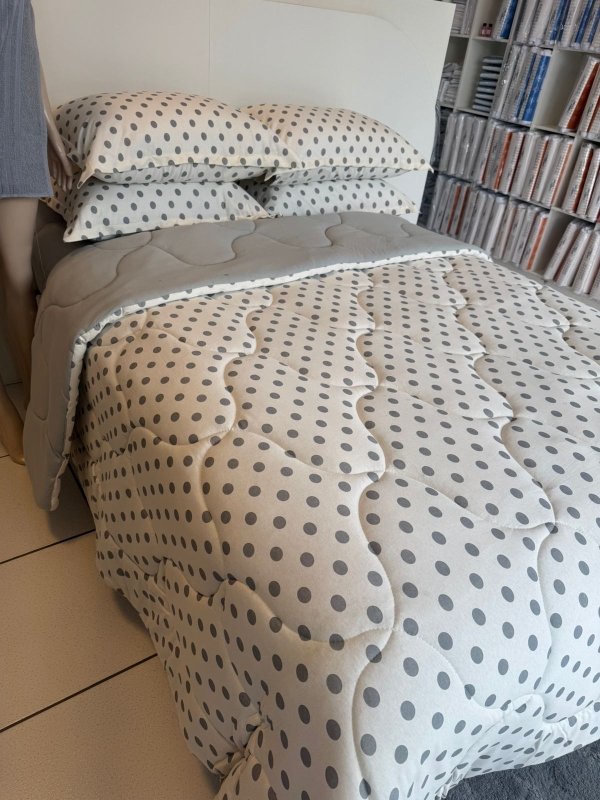 Edredom Malha 100% Algodão – Queen Poa Cinza - Imagem 9