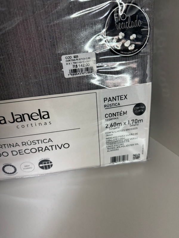 Cortina Bella Janela 2,60 x 1,70 Cinza - Imagem 2