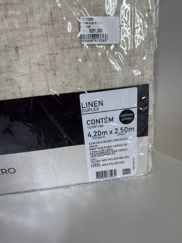 Cortina Bella Janela 4,20 x 2,50 linen bege - Imagem 3