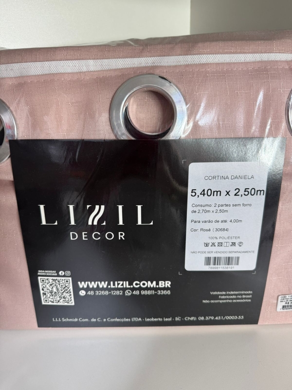 Cortina Lizil Decor 5,40 x 2,50 Rose - Imagem 2
