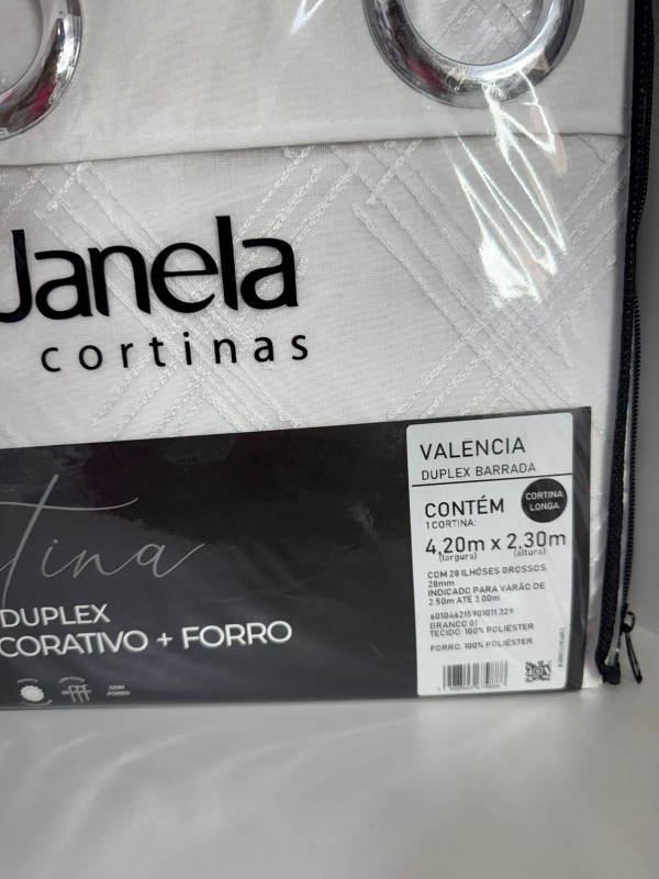 Cortina Bella Janela 4,20 x 2,30 Tecido decorativo+forro - Imagem 2