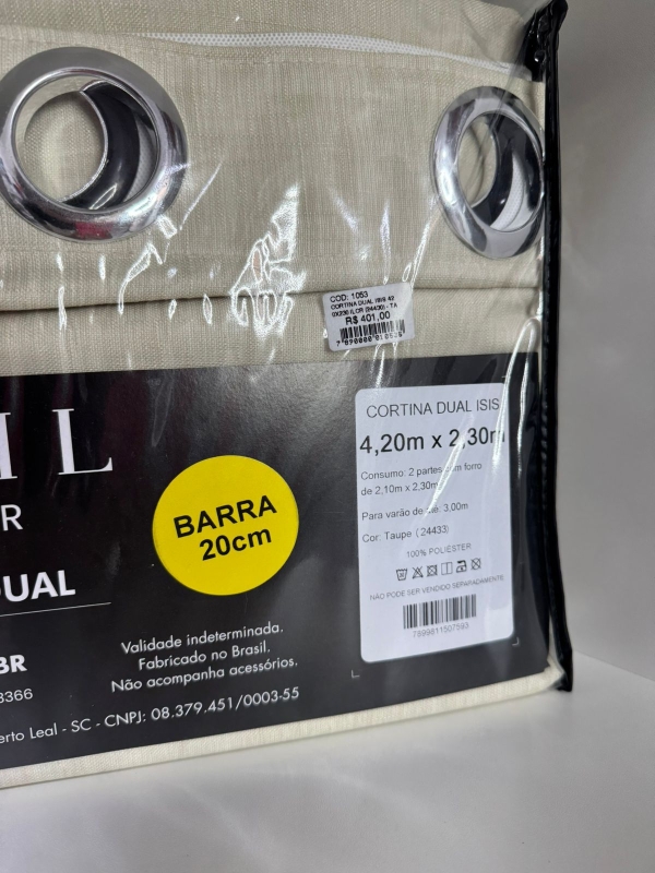Cortina Lizil Decor Bege - Imagem 2