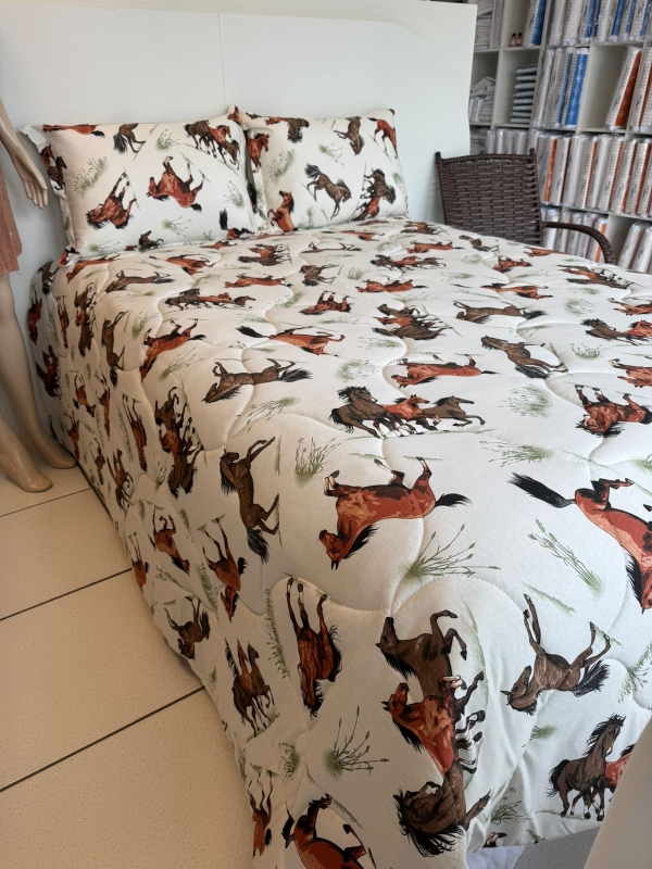 Edredom Malha 100% Algodão – Queen Cavalo - Imagem 9
