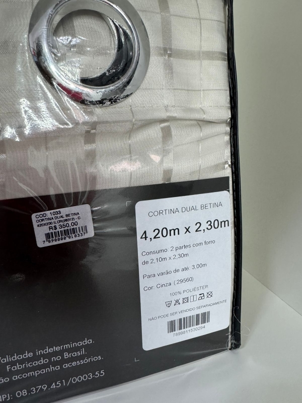 Cortina Lizil Decor 4,20 x 2,30 Cinza - Imagem 2