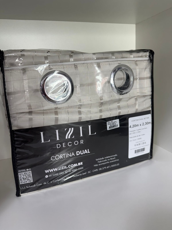 Cortina Lizil Decor 4,20 x 2,30 Cinza