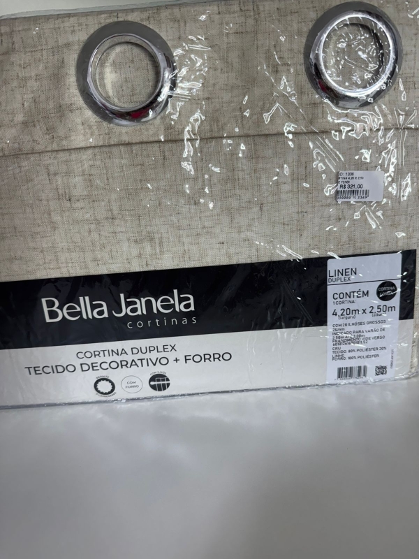 Cortina Bella Janela 4,20 x 2,50 linen bege - Imagem 2