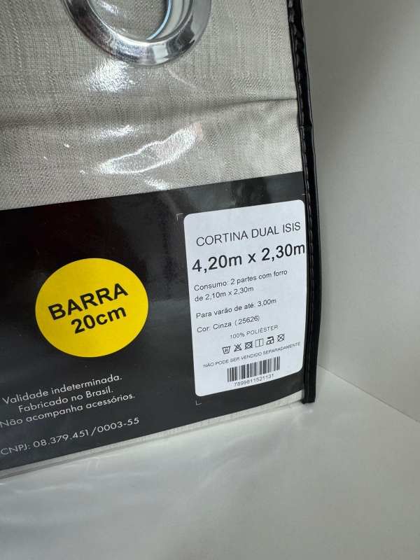 Cortina Lizil Decor 4,20 x 2,30 Cinza - Imagem 3