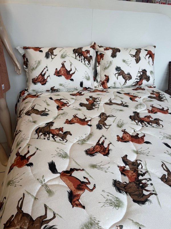 Edredom Malha 100% Algodão – Queen Cavalo - Imagem 7