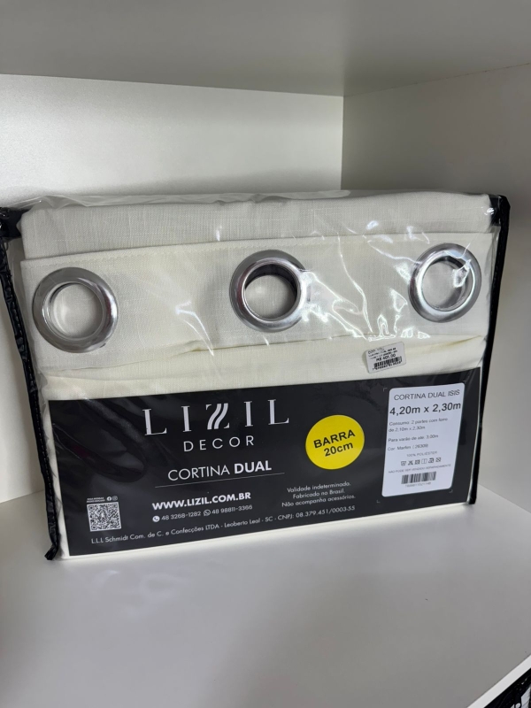 Cortina Lizil Decor 4,20 x 2,30 cor Marfim