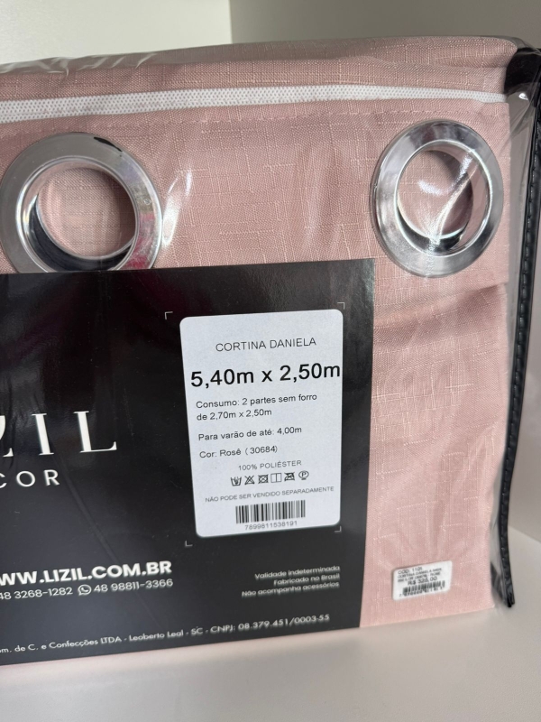 Cortina Lizil Decor 5,40 x 2,50 Rose - Imagem 3