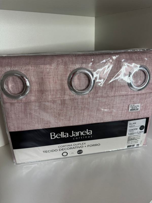 Cortina Bella Janela glam Rose 3,0 x 2,30